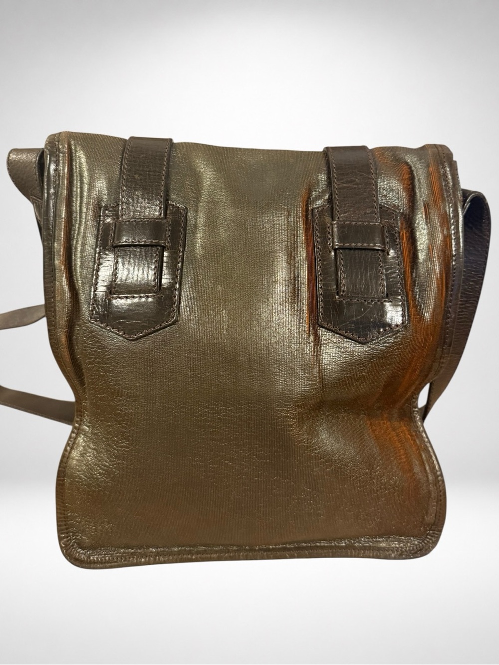 Fendi Vintage Archive Crossbody Messenger Bag Metallic Bronze Copper Y2K - Picture 2 of 16
